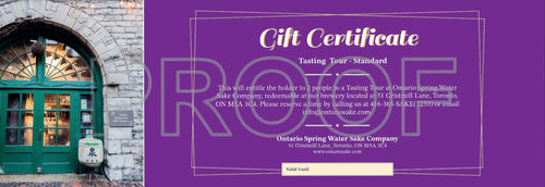 Gift Certificate - Tasting Tour (Standard)